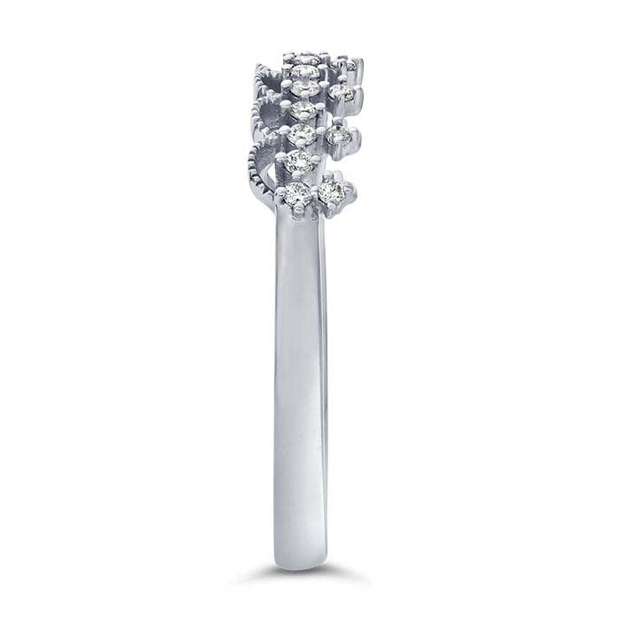 14K White Gold Diamond-Set Tiara Ring