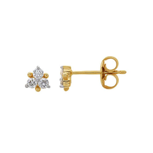 14K Yellow Gold Diamond-Set Earrings