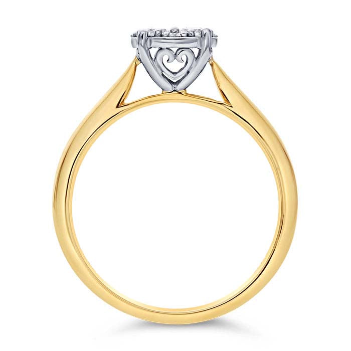 14K Yellow Gold Diamond-Set Cluster Ring