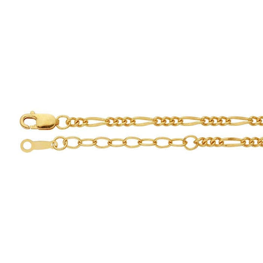 14/20 Yellow Gold-Filled 2.2mm Figaro Chain Bracelet