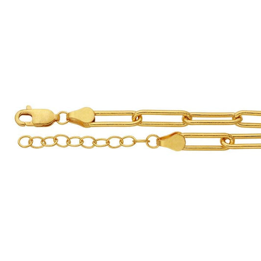 14/20 Yellow Gold-Filled Flat Elongated Cable Chain Bracelet