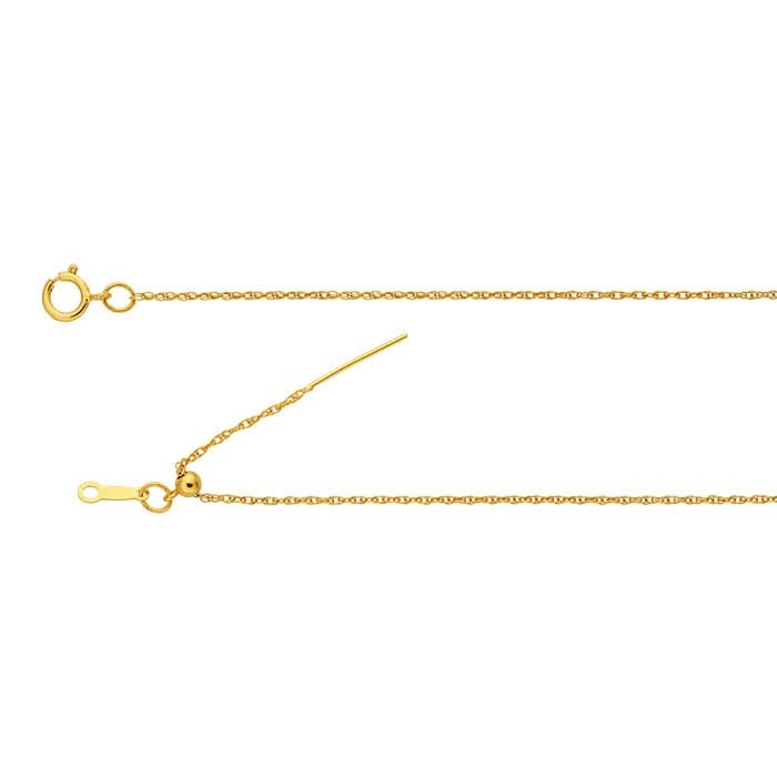 14K Yellow Gold-Filled .7mm Add-A-Bead Double Rope Chain Necklace, Adjustable