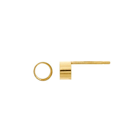 14/20 Yellow Gold-Filled 4mm Round Bezel Post Earring