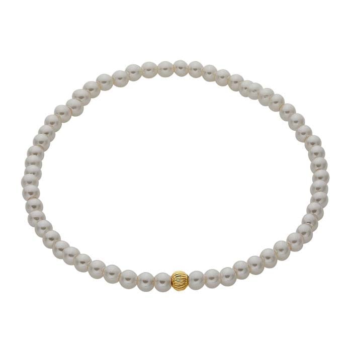 Bracelet en perles de cristal poire 3 mm plaqué or jaune 14/20