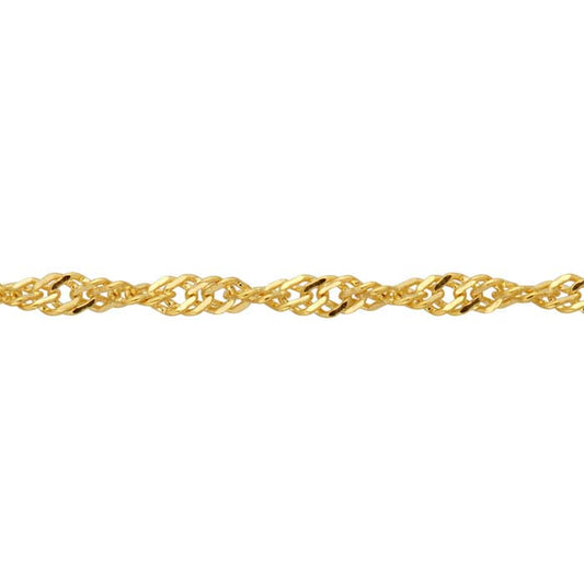 14K Yellow Gold Diamond-Cut Singapore Chain