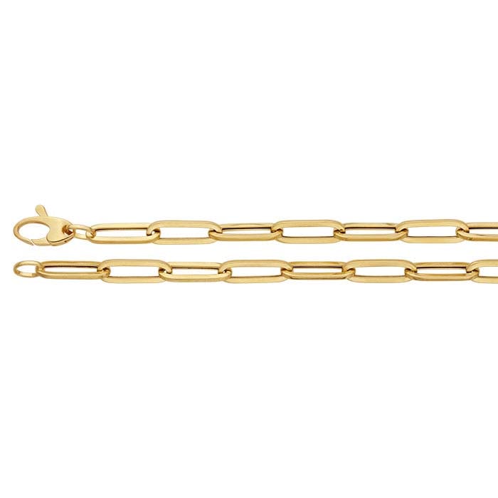 14K Yellow Gold Flat Oval Cable Chain