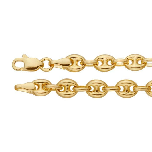 14K Yellow Gold 4.7mm Puffed Mariner Chain