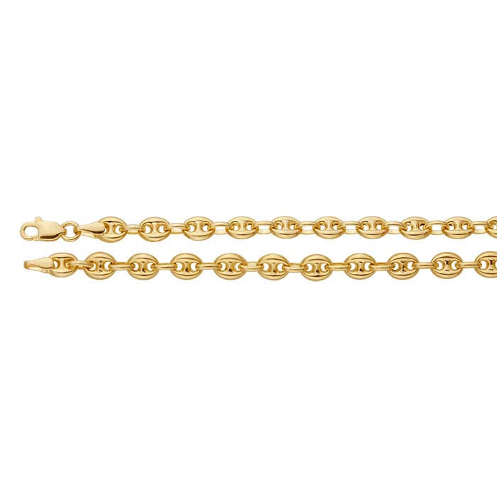 14K Yellow Gold 4.7mm Puffed Mariner Chain