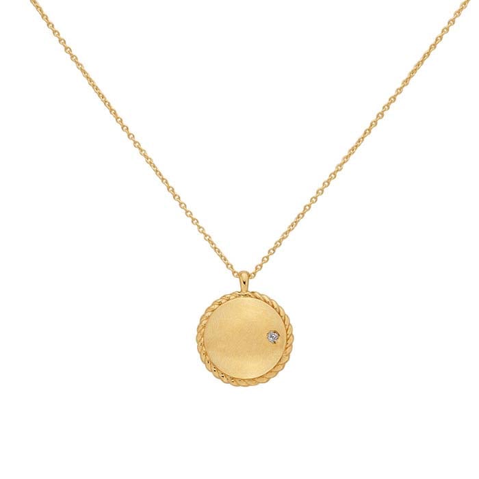 14K Yellow Gold Disc Necklace