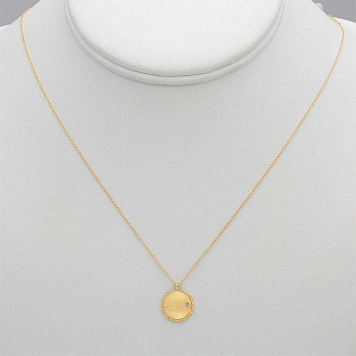 14K Yellow Gold Disc Necklace
