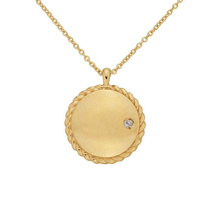 14K Yellow Gold Disc Necklace