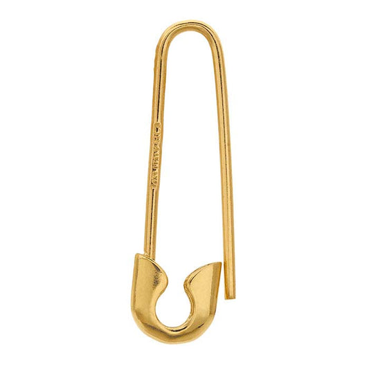 14K Yellow Gold Safety Pin Earring