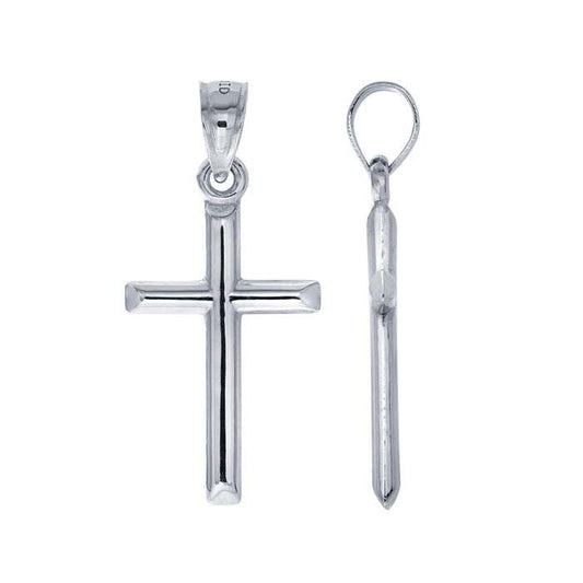 14K White Gold Cross Pendant