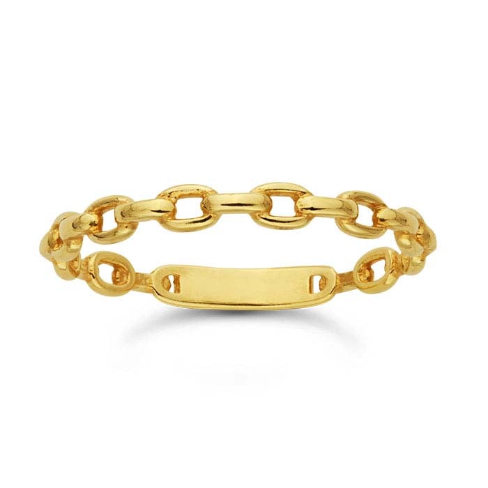 14K Yellow Gold Oval Link Ring