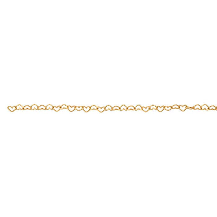 14K Yellow Gold 3.2mm Heart Link Chain