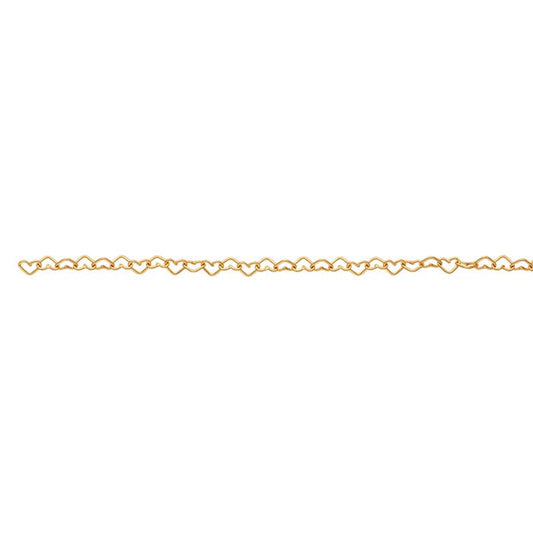 14K Yellow Gold 3.2mm Heart Link Chain