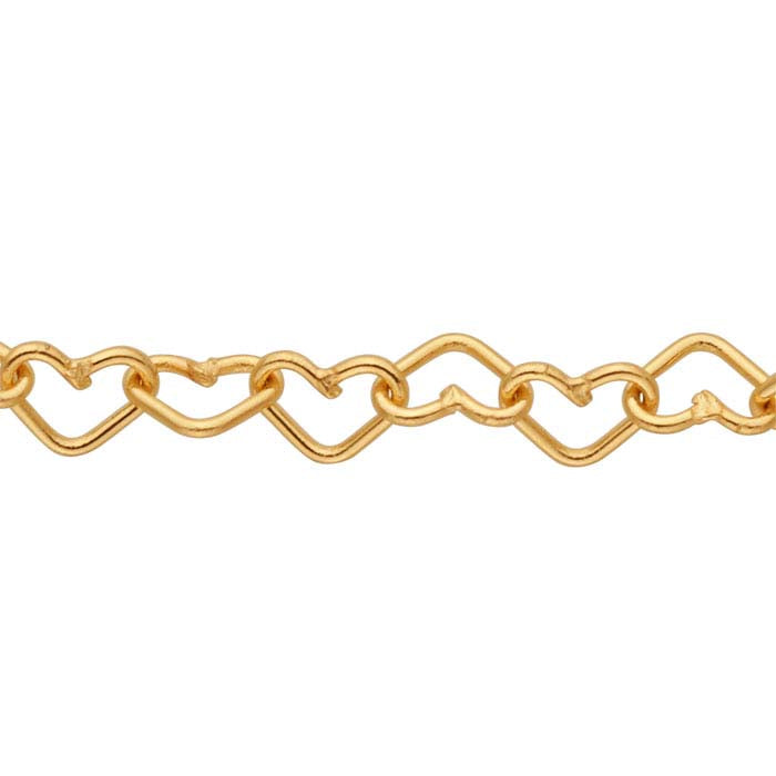14K Yellow Gold 3.2mm Heart Link Chain