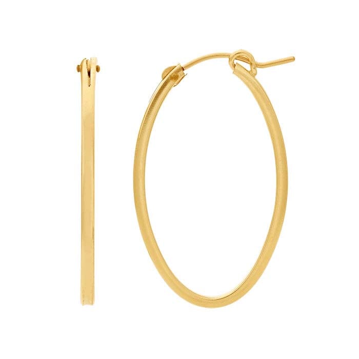 14/20 Yellow Gold-Filled 34mm Oval Hoop Earring