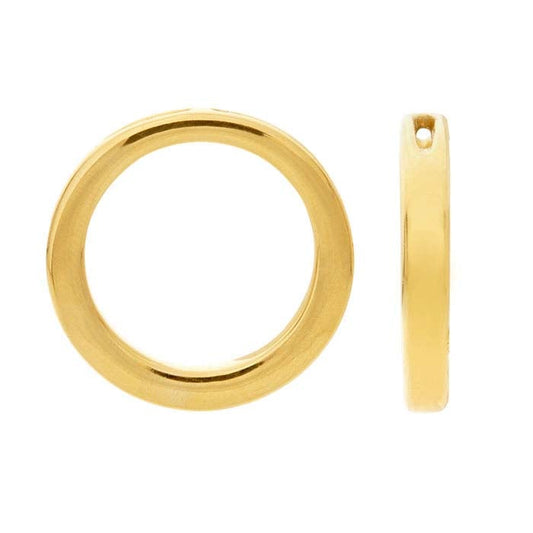 14K Yellow Gold Electroform Circle Pendant