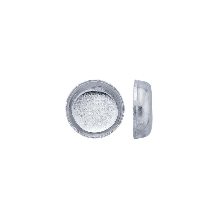 14K White Gold Round Bezel Cup Setting
