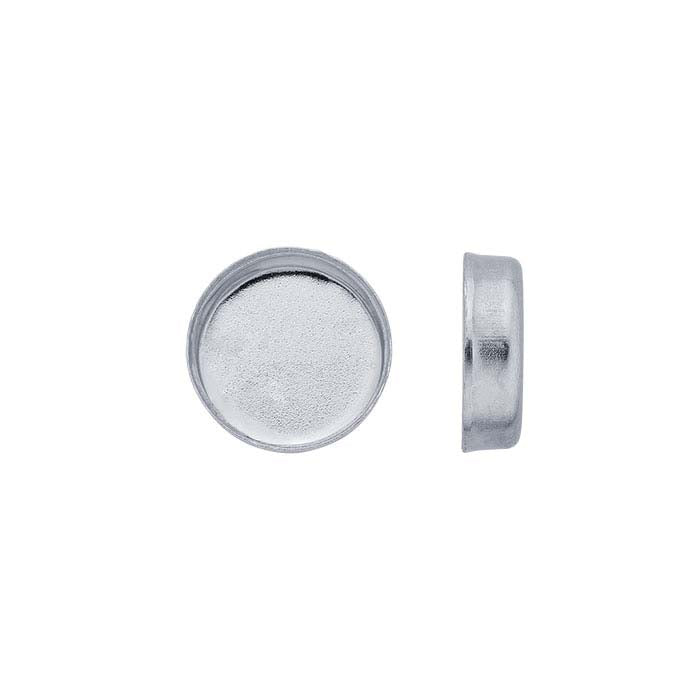 14K White Gold Round Bezel Cup Setting