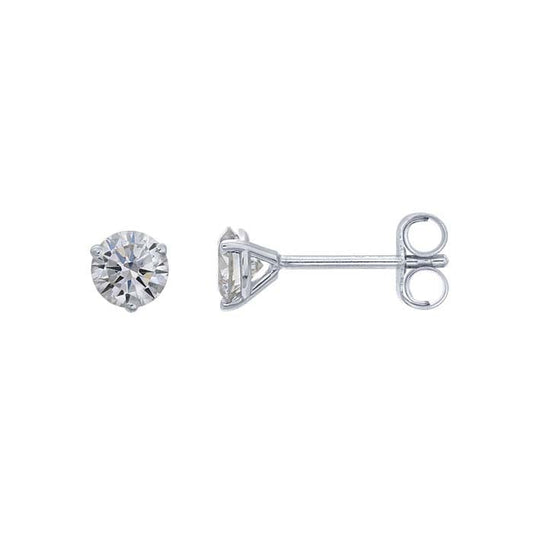 14K White Gold 1/2-Ct. (TW) Lab-Grown Diamond-Set Earrings