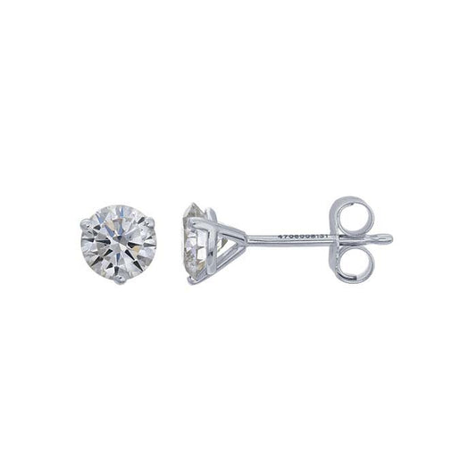 14K White Gold 3/4-Ct. (TW) Lab-Grown Diamond-Set Earrings
