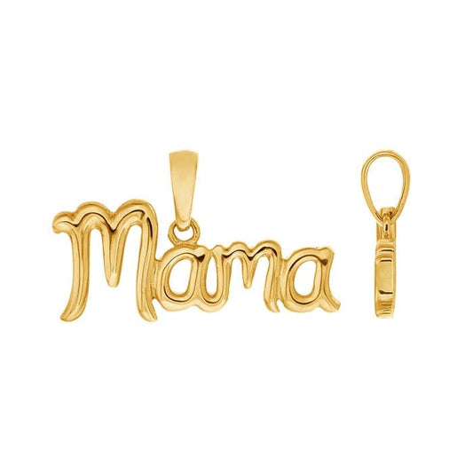 14K Yellow Gold "Mama" Pendant