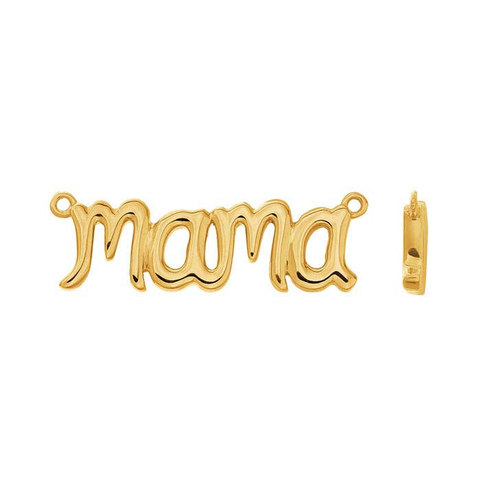 14K Yellow Gold "Mama" Festoon Pendant
