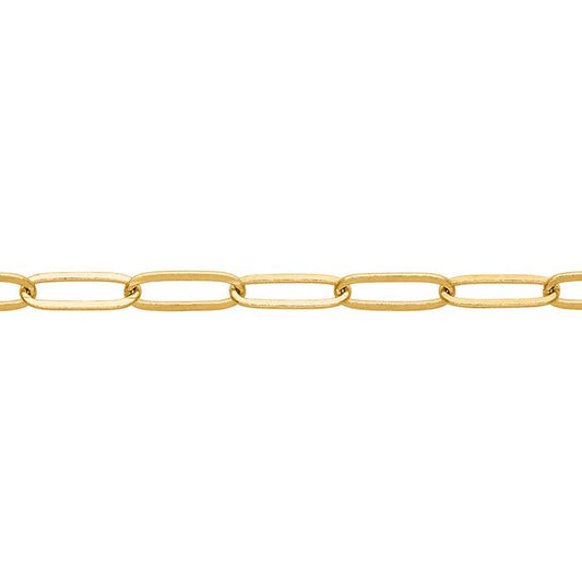 10K Yellow Gold 2mm Flat Elongated Oval Cable Chain