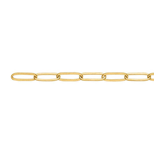 10K Yellow Gold Flat Elongated Oval Cable Chain