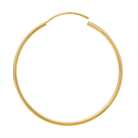 14K Yellow Gold 1 x 25mm Endless Hoop Earrings