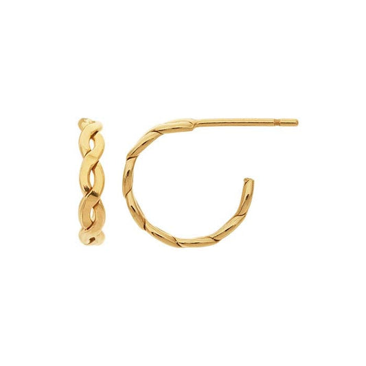 14/20 Yellow Gold-Filled Woven 3/4 Hoop Earring