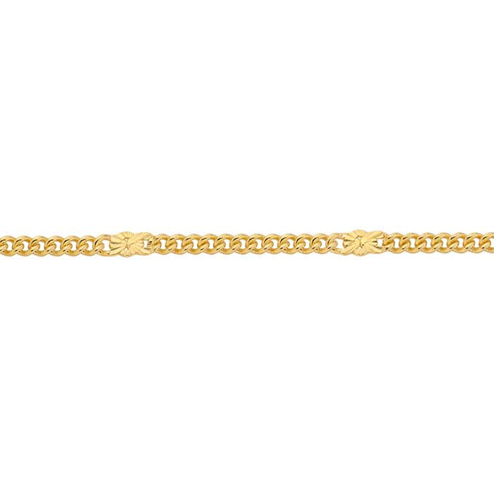 14/20 Yellow Gold-Filled 1.5mm Curb Chain with Oval Stamps