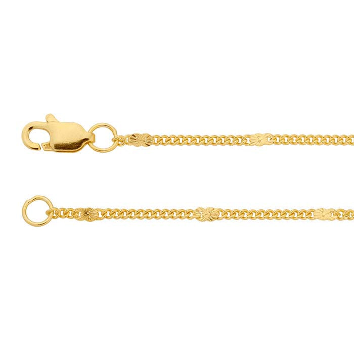 14/20 Yellow Gold-Filled 1.5mm Curb Chain with Oval Stamps