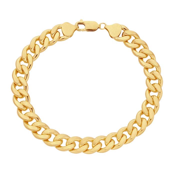 14/20 Yellow Gold-Filled 9mm Curb Chain Bracelet