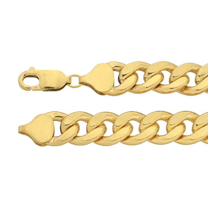 14/20 Yellow Gold-Filled 9mm Curb Chain Bracelet