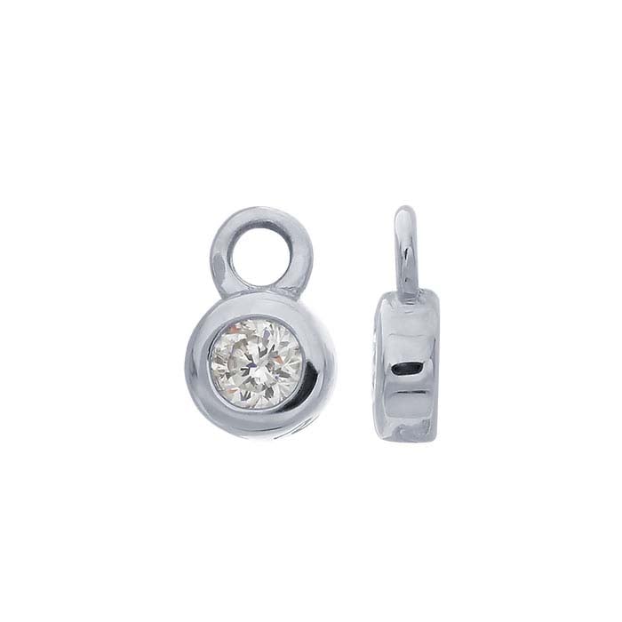 Zawieszka z białego złota 14K z diamentami