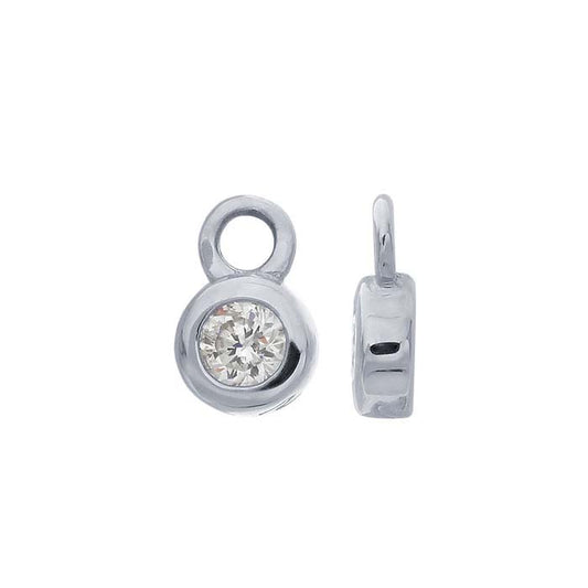 14K White Gold Diamond-Set Charm