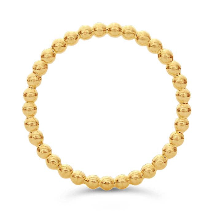 14K Yellow Gold Beaded Ring