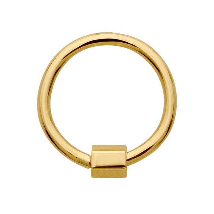 10K Yellow Gold 16.8 x 16.8 Circle Carabiner Clasp