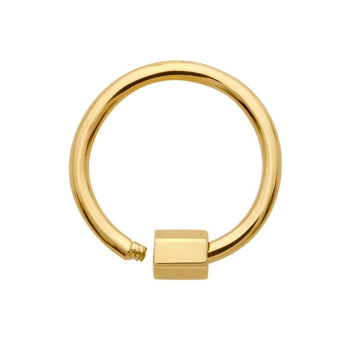 10K Yellow Gold 16.8 x 16.8 Circle Carabiner Clasp