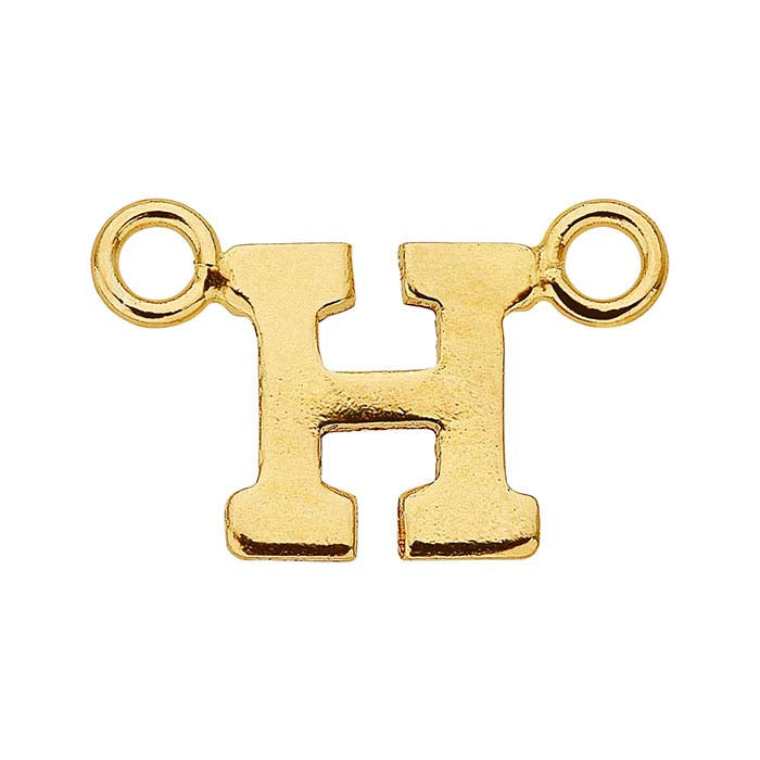 14/20 Gult Guld-Fyllt Alfabet Festong Hänge, H