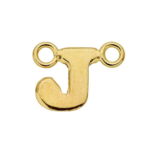 14/20 Gult Guld-Fyllt Alfabet Festong Hänge, J