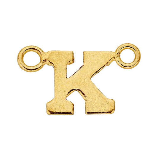 14/20 Gult Guld-Fyllt Alfabet Festong Hänge, K