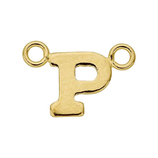 14/20 Gult Guld-Fyllt Alfabet Festong Hänge, P