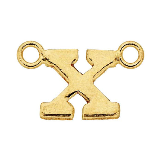 14/20 Gult Guld-Fyllt Alfabet Festong Hänge, X
