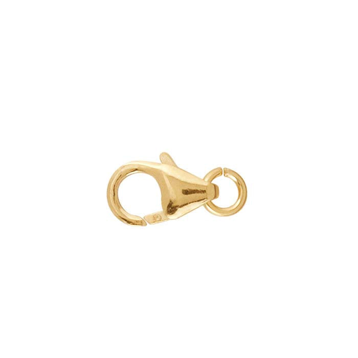 Chiusura a moschettone a goccia 10,6 x 5 mm in oro giallo 14K con anello
