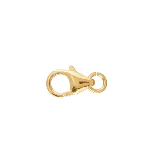 Chiusura a moschettone a goccia 14K oro giallo 12,8 x 6,7 mm con anello
