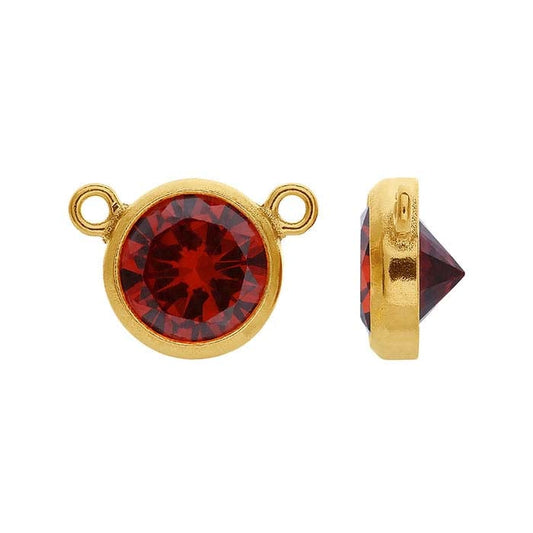 14/20 Yellow Gold-Filled 6mm Red CZ-Set Festoon Pendant